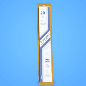 Showgard black stamp mounts size 20, package of 22 strips, 215mm long, for stamps of all nations